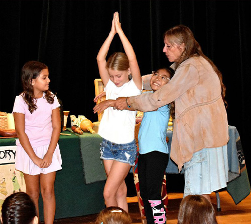 Students Learning the native american culture