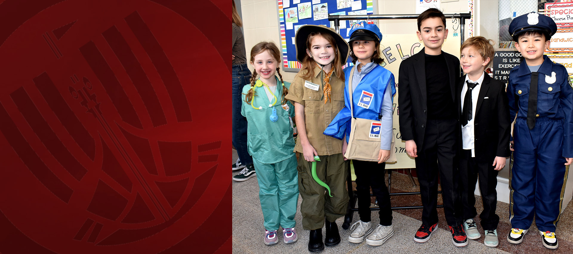 6 students on their costumes